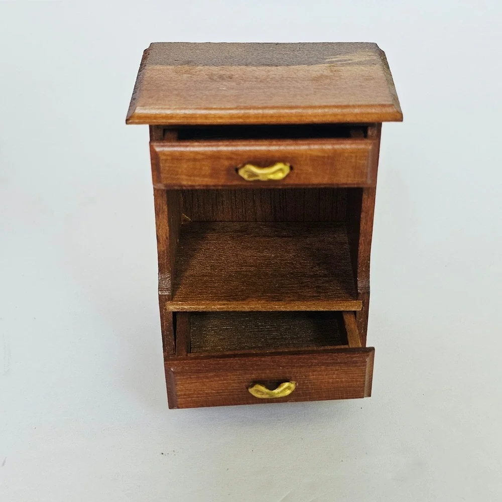 Vtg Wooden Miniature Corner Hutch Dollhouse Furniture Farmhouse Cottagecore